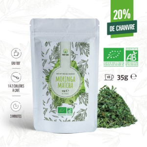 Thé bio au CBD, matcha et moringa