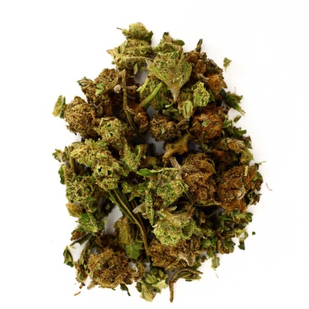 CBD Trim Premium Blütenmischung reich an Trichomen