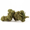 CBD-Blüte Green Crack Greenhouse (25%) Seitenansicht dichte Blüte mit intensiven und ausgewogenen Aromen