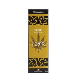 CBD Öl Chanvréo Broad Spectrum (15%) Verpackung mit Flasche hochwertiges Produkt