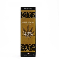 Huile CBD Chanvréo Broad Spectrum (40%) packaging boîte et flacon produit premium