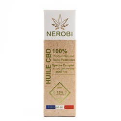 CBD Öl Nerobi Full Spectrum (15%) Verpackung mit Flasche hochwertiges Produkt