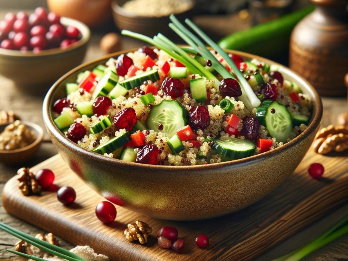Salade de quinoa à la canneberge et au CBD : le plat de la sérénité