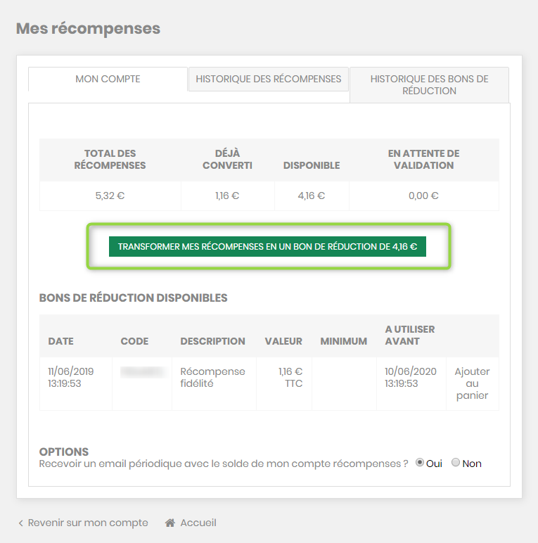 Récompenses CBD